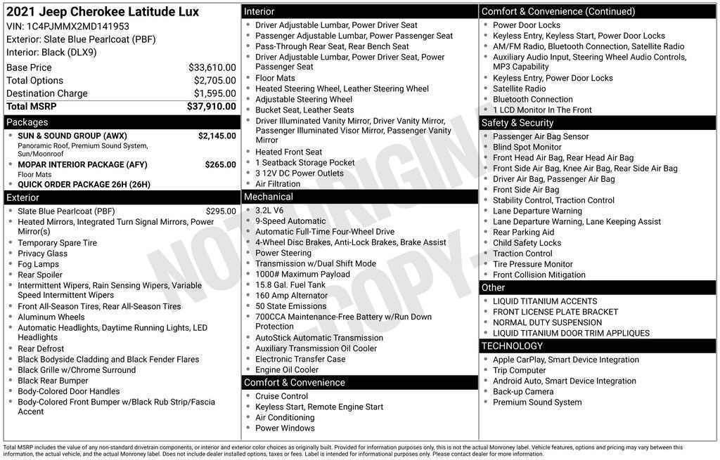 2021 Jeep Cherokee Latitude Lux
