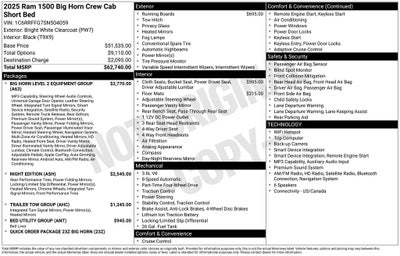 2025 RAM 1500 Big Horn/Lone Star