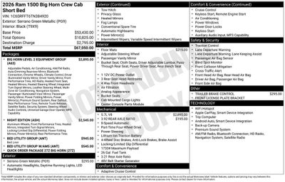 2026 RAM 1500 Big Horn/Lone Star