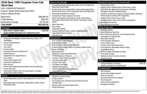 2026 RAM 1500 Tungsten