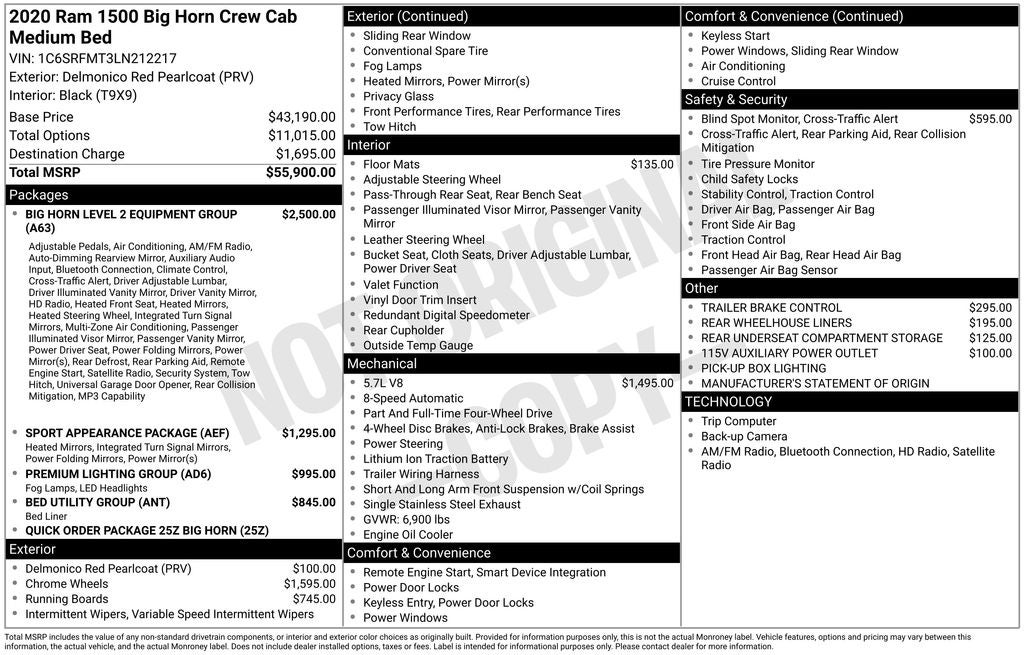2020 RAM 1500 Big Horn/Lone Star