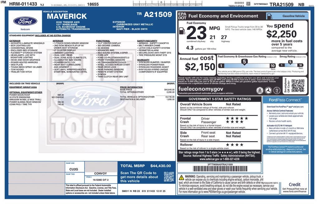 2026 Ford Maverick Tremor